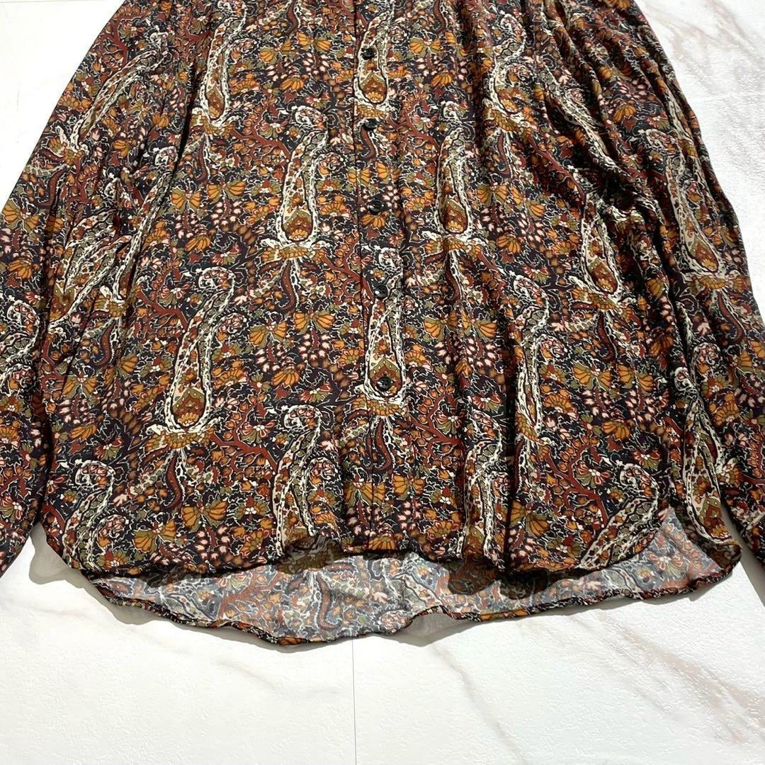 Vintage Saint Laurent Paris Tops - SAINT LAURENT PARIS Paisley Long Sleeve Shirt Rayon Size L - Authentic Archive