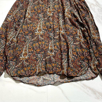 Vintage Saint Laurent Paris Tops - SAINT LAURENT PARIS Paisley Long Sleeve Shirt Rayon Size L - Authentic Archive