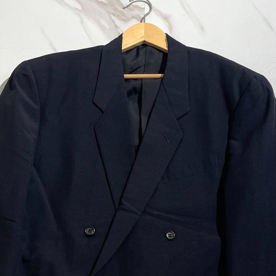 Vintage Comme des Garcons Outwear - COMME des GARÇONS HOMME PLUS 90s Double-Breasted Jacket Dark Navy L - Authentic Archive
