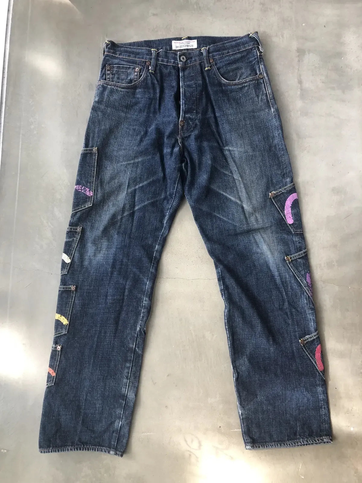 EVISU - EVISU Multi Pocket Denim Pants Indigo Cotton 34 x 34