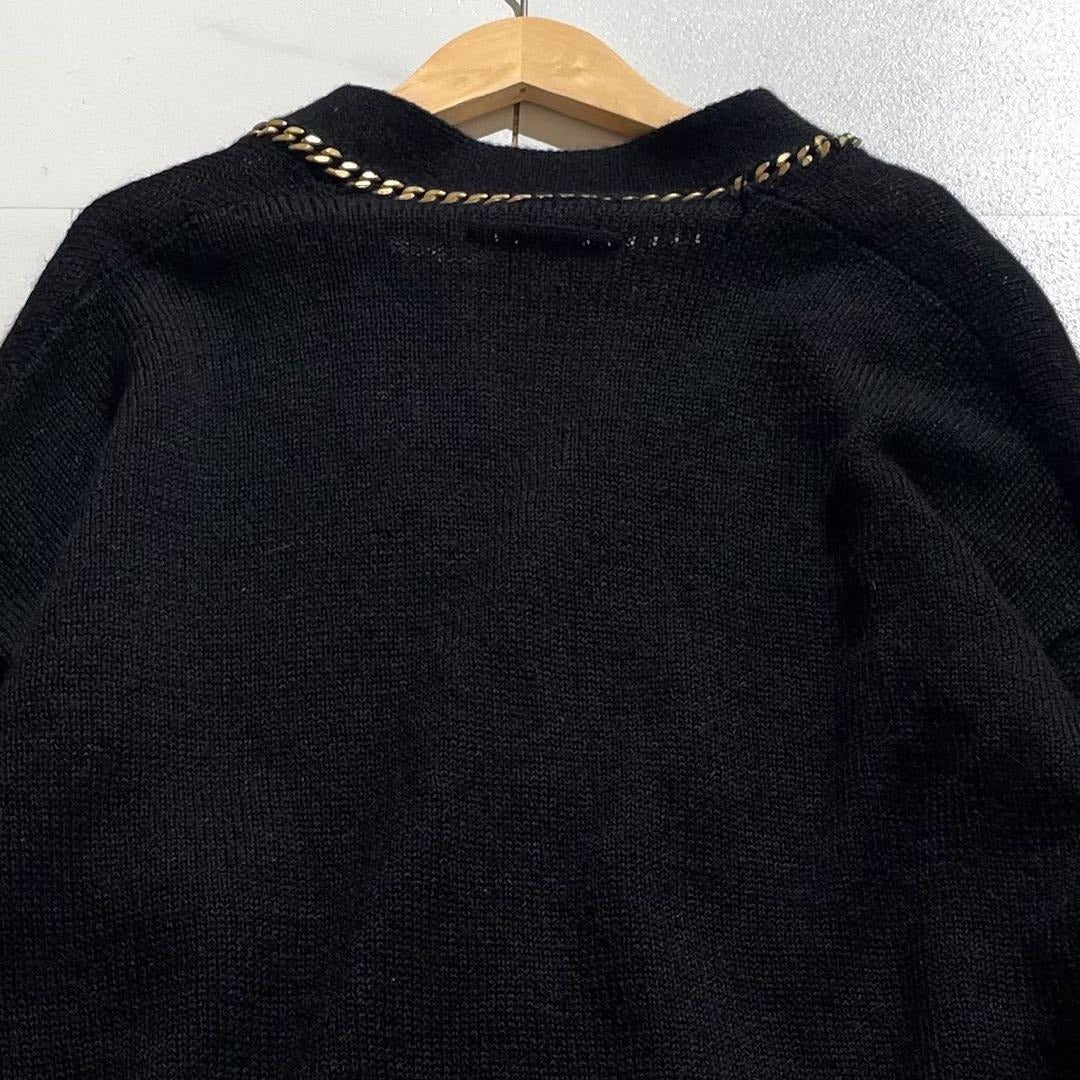 Vintage JEAN PAUL GAULTIER Outwear - Jean Paul Gaultier cardigan chain Alpaca Black Size L - Authentic Archive