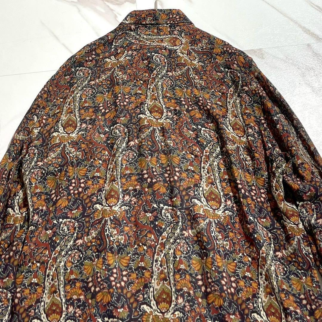 Vintage Saint Laurent Paris Tops - SAINT LAURENT PARIS Paisley Long Sleeve Shirt Rayon Size L - Authentic Archive