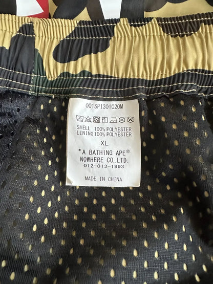 Vintage Bape Bottoms - A Bathing Ape Camo Side Shark Beach Shorts - Authentic Archive