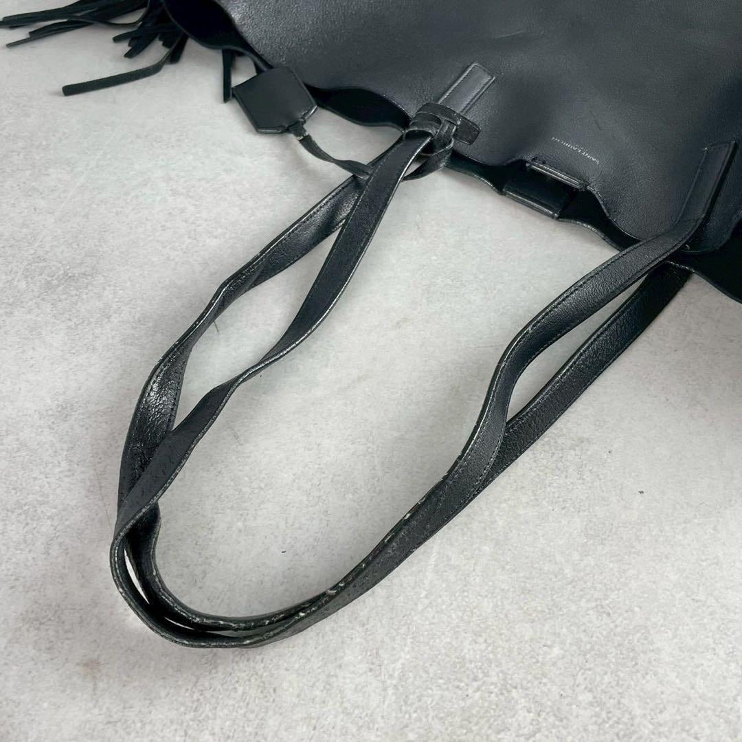 Saint Laurent Paris - SAINT LAURENT PARIS Sac Shopping Fringe Bag Black