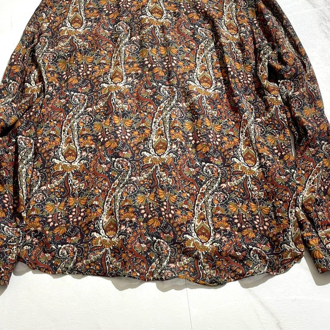 Vintage Saint Laurent Paris Tops - SAINT LAURENT PARIS Paisley Long Sleeve Shirt Rayon Size L - Authentic Archive