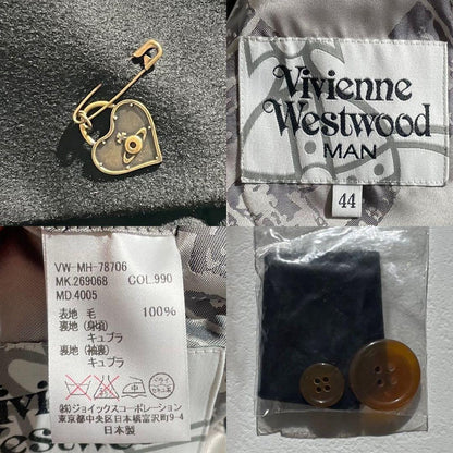 Vintage Vivienne Westwood Outwear - Vivienne Westwood MAN Jacket Wool Black Size44 - Authentic Archive