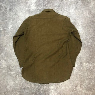 Vintage 40s US Army Wool Mustard Shirt Size 14.1