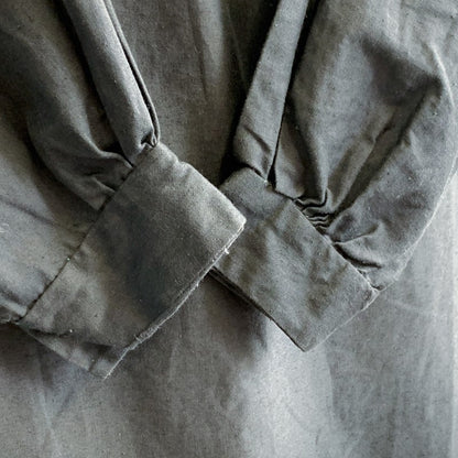 Unknown 1920s-30s Antique French Black Moleskin Tunic Smock