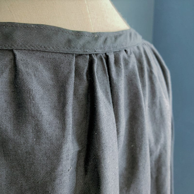 Unknown 1920s-30s Antique French Black Moleskin Tunic Smock