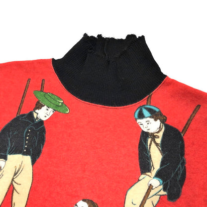 Yohji Yamamoto 95AW Rokumeikan Print High Neck Knit Size M