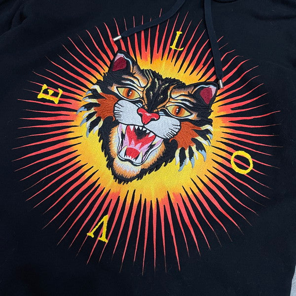 Gucci Angry Cat Embroidered Oversized Hoodie Black Size S