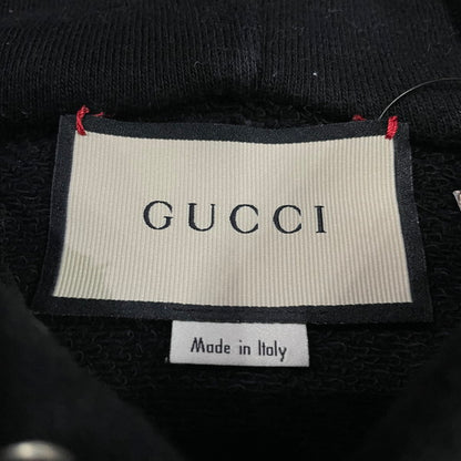 Gucci Angry Cat Embroidered Oversized Hoodie Black Size S