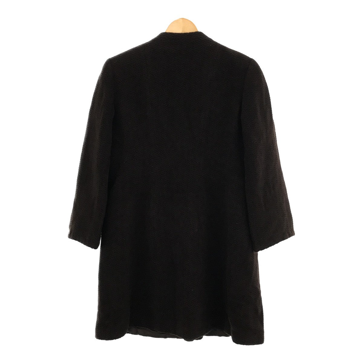 GIORGIO ARMANI Brown Herringbone Double Wool Coat Size 8