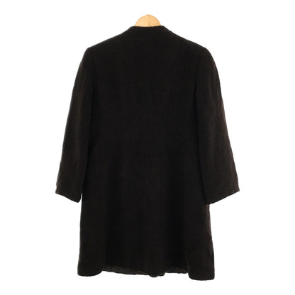 GIORGIO ARMANI Brown Herringbone Double Wool Coat Size 8