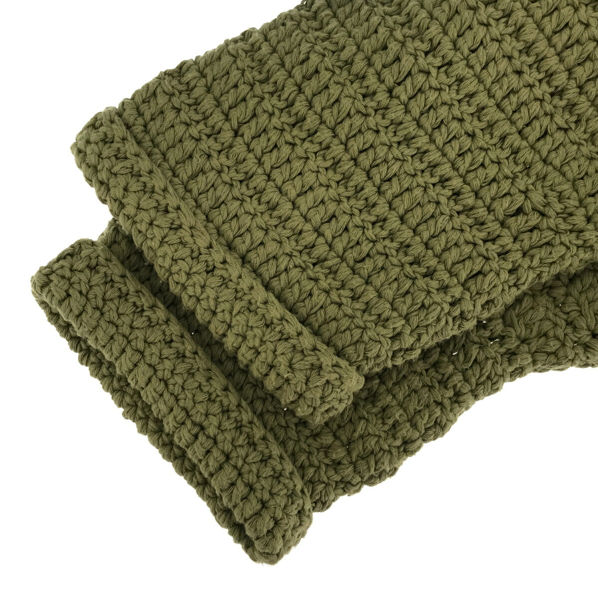ITV Green Handmade Knit Oversized Hoodie