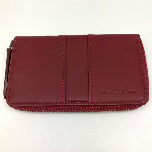 Burberry Red Leather Zip-around Keyring