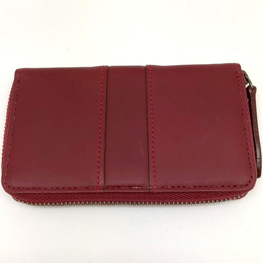Burberry Red Leather Zip-around Keyring