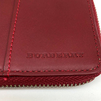 Burberry Red Leather Zip-around Keyring