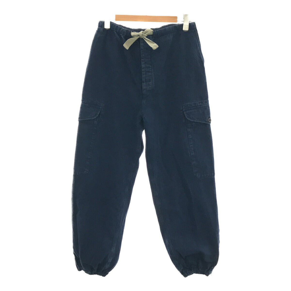 GUCCI Michele Herringbone Cotton Cargo Pants Blue Size 44
