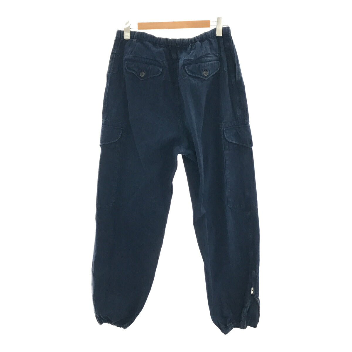 GUCCI Michele Herringbone Cotton Cargo Pants Blue Size 44