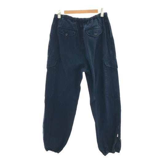 GUCCI Michele Herringbone Cotton Cargo Pants Blue Size 44