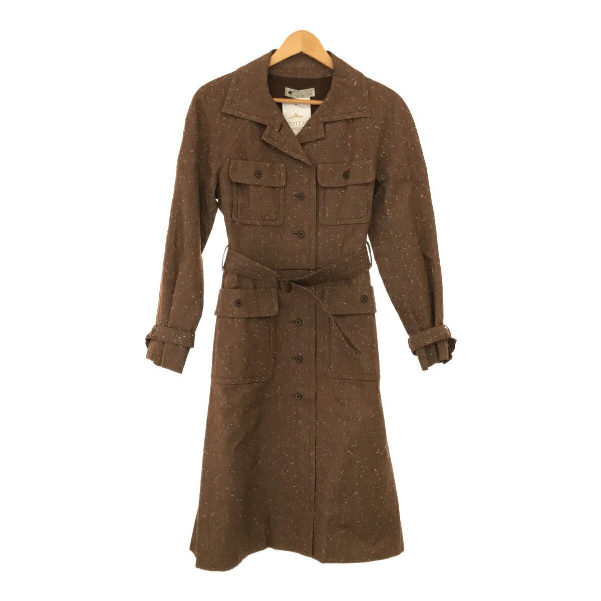 GIVENCHY Vintage Belted Long Coat Brown