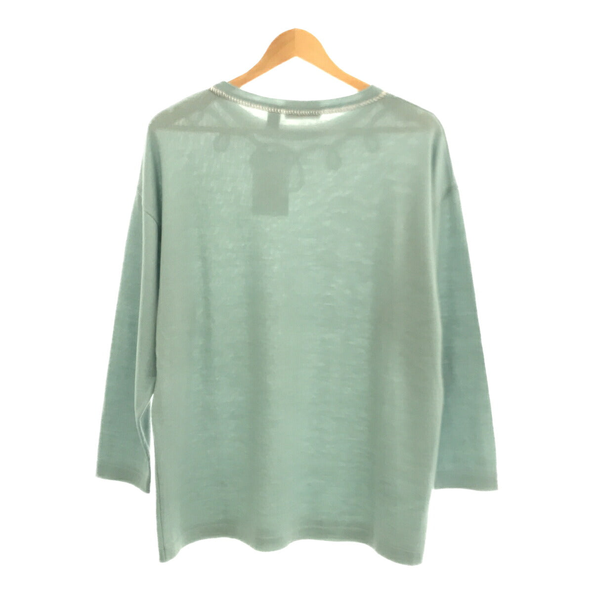 FENDI FW Design Crew Neck Wool Sweater Blue Size 44