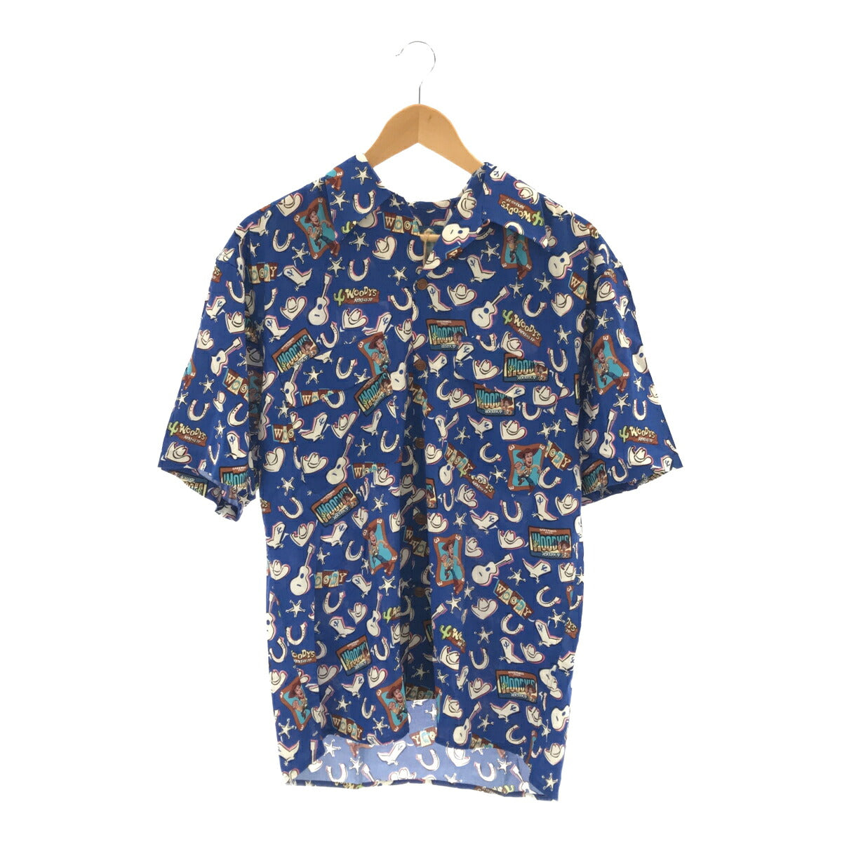 TOY STORY 90s Woody Reyn Spooner Hawaiian Shirt Blue Size S