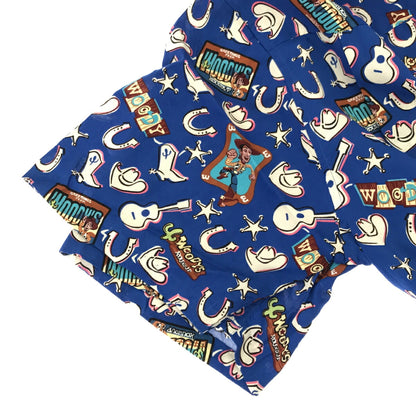 TOY STORY 90s Woody Reyn Spooner Hawaiian Shirt Blue Size S