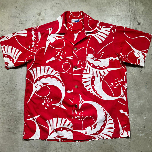 LINN'S HAWAIIAN SPORTWEAR 50s Tropical Hawaiian Shirt Size L