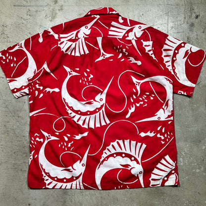 LINN'S HAWAIIAN SPORTWEAR 50s Tropical Hawaiian Shirt Size L