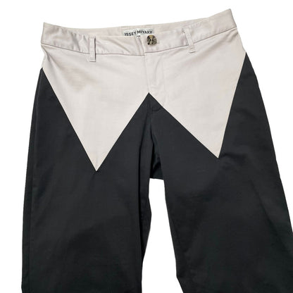 ISSEY MIYAKE 11AW Panel Stretch Slim Pants Black/Gray Size 2