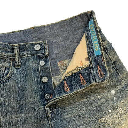 KAPITAL Studs Damaged Paisley Denim Jeans Indigo Size 28
