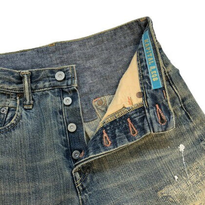KAPITAL Studs Damaged Paisley Denim Jeans Indigo Size 28