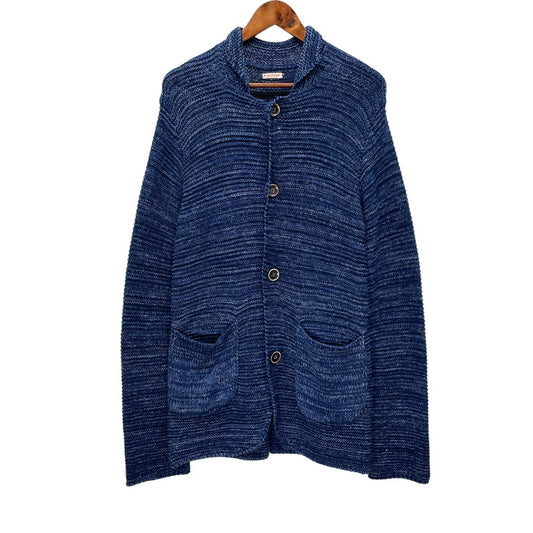 KAPITAL 14SS Cotton Linen Knit Blazer Blue Jacket Size 1
