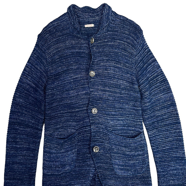 KAPITAL 14SS Cotton Linen Knit Blazer Blue Jacket Size 1