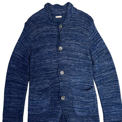 KAPITAL 14SS Cotton Linen Knit Blazer Blue Jacket Size 1