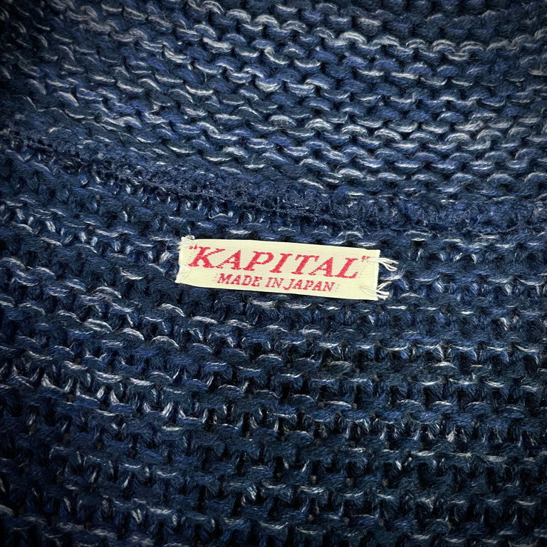 KAPITAL 14SS Cotton Linen Knit Blazer Blue Jacket Size 1