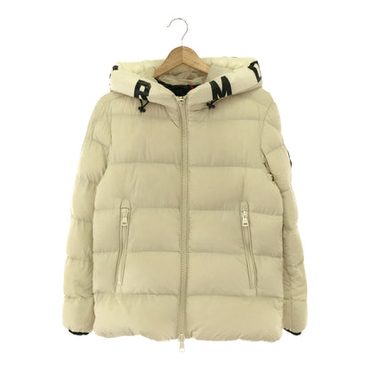 Moncler Dubois Nylon Logo Hood Down Jacket White Size 0