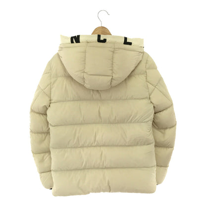 Moncler Dubois Nylon Logo Hood Down Jacket White Size 0