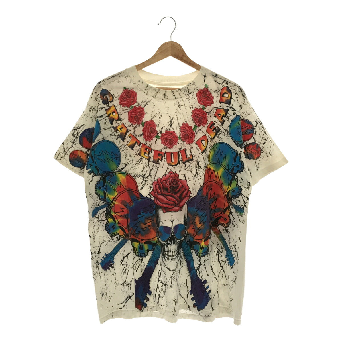 BROCKUM 90s GRATEFUL DEAD 1992 All-Over Skull T-Shirt Size L