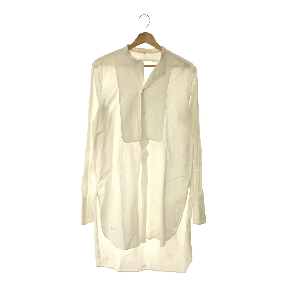 UNKNOWN 20s 30s Starch Bosom Collarless Shirt White Size 40