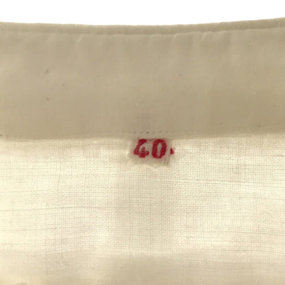 UNKNOWN 20s 30s Starch Bosom Collarless Shirt White Size 40