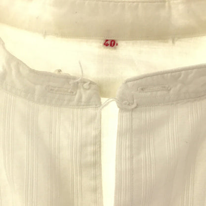 UNKNOWN 20s 30s Starch Bosom Collarless Shirt White Size 40