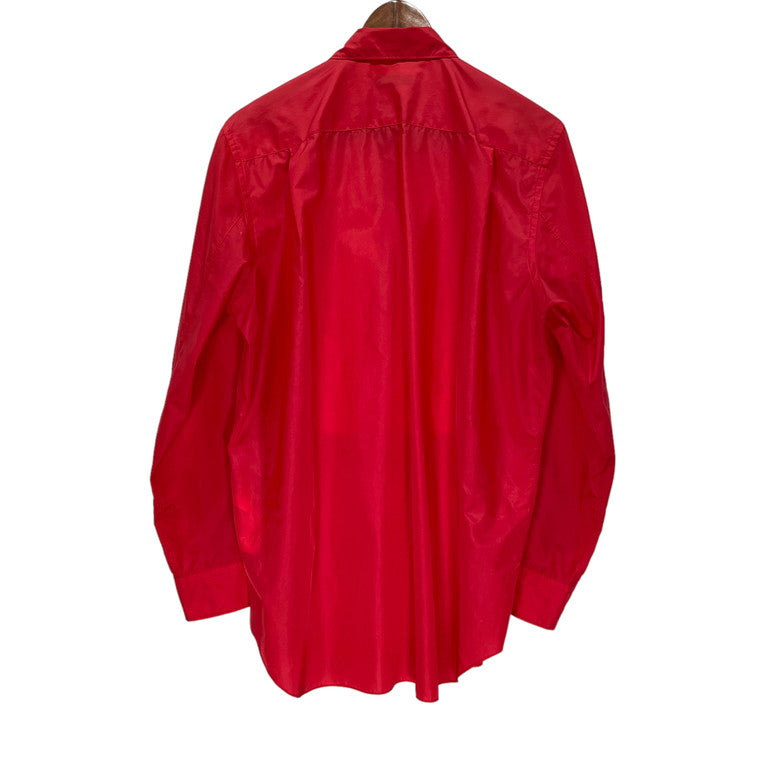 Comme des Garcons 99SS Red Frill Nylon Bib Shirt Size S