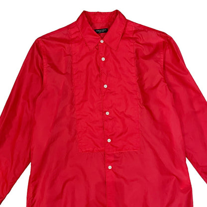 Comme des Garcons 99SS Red Frill Nylon Bib Shirt Size S