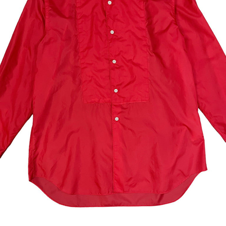 Comme des Garcons 99SS Red Frill Nylon Bib Shirt Size S