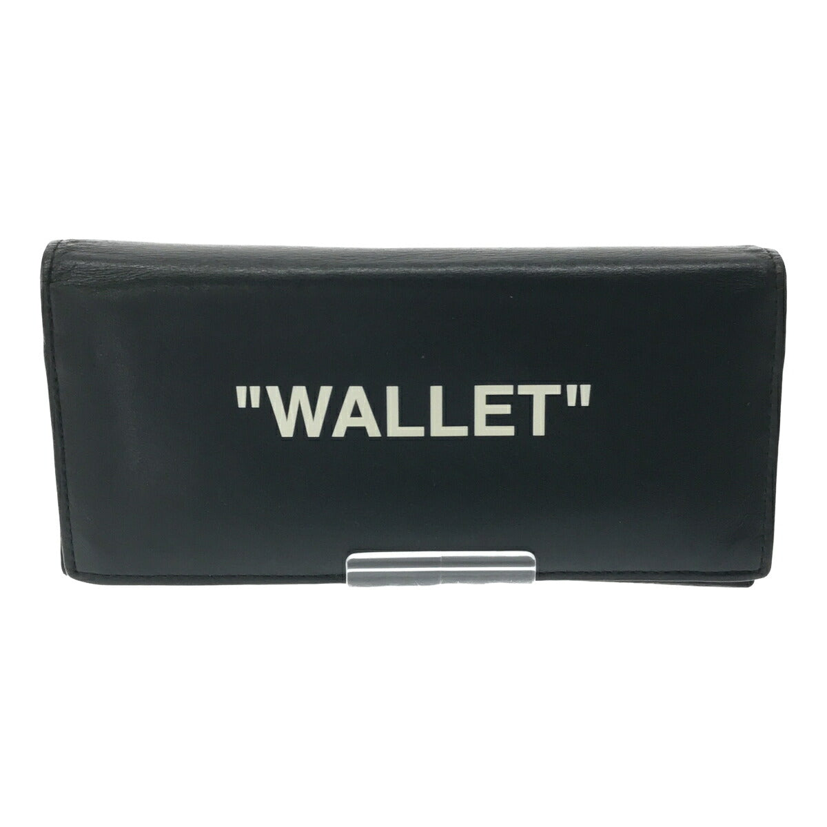 Off-White Quote Long Leather Wallet Black Size ONE SIZE