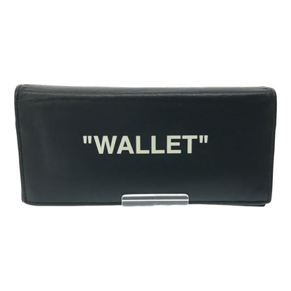 Off-White Quote Long Leather Wallet Black Size ONE SIZE