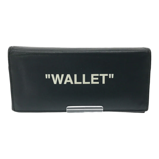 Off-White Quote Long Leather Wallet Black Size ONE SIZE